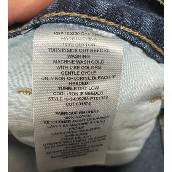 Current/Elliott Dark Was Raw Hem button fly straight leg 100% cotton denim Sz 27 - Picture 4 of 5